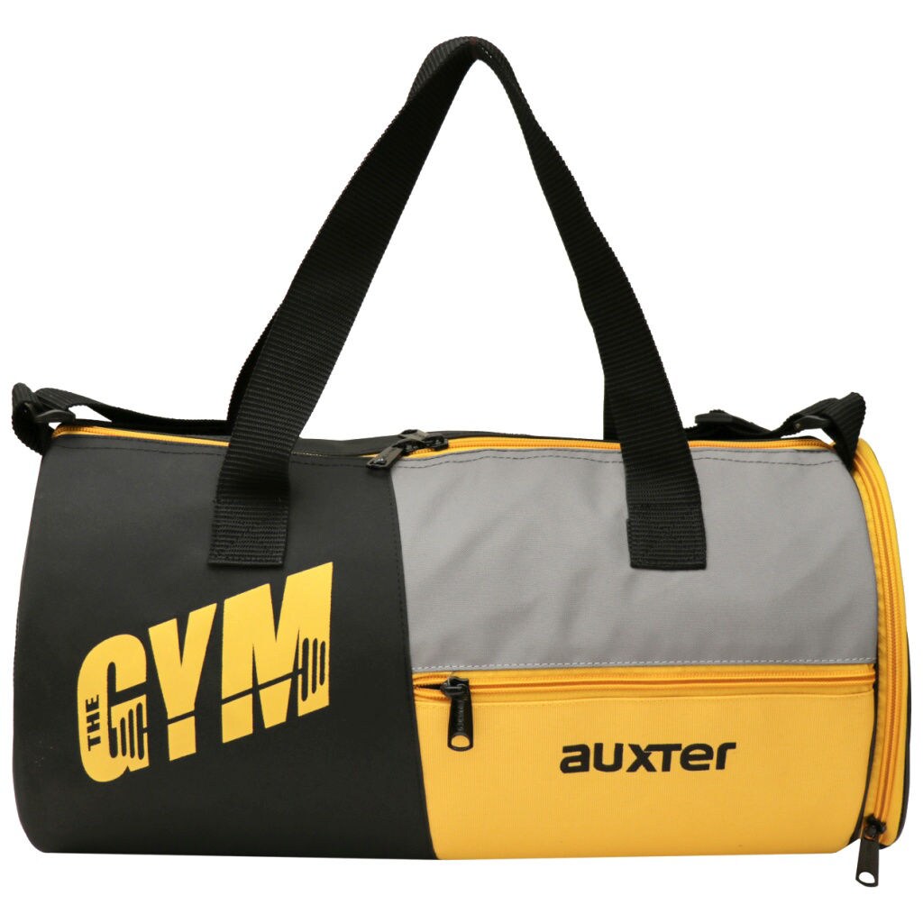 Auxter Premium Sports Duffel Gym Bag, Black & Yellow