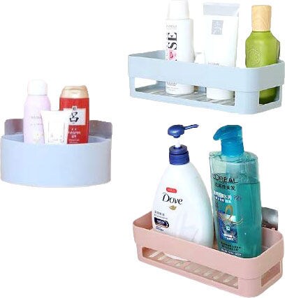 Hridaan Bathroom Shelf Shower Organizer, Multi Colour, Set of 3