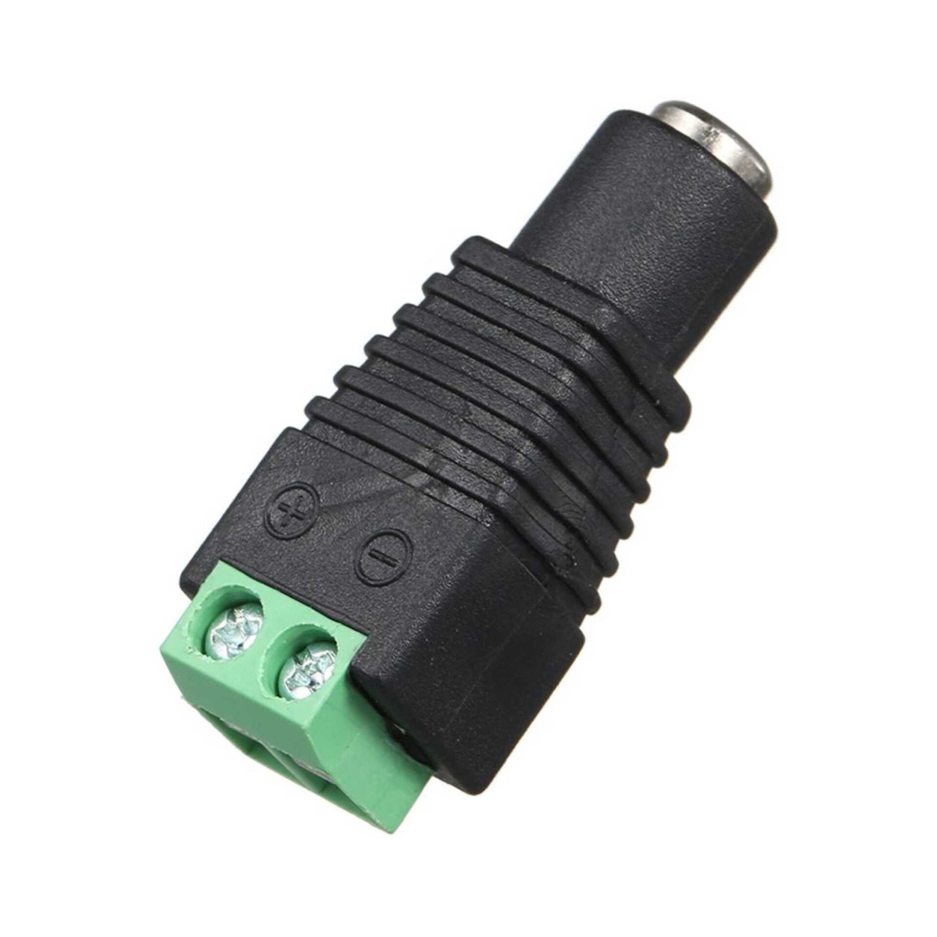 Rkn Power Adapter Female Connector Plug For Led Strip Light, Black & Green