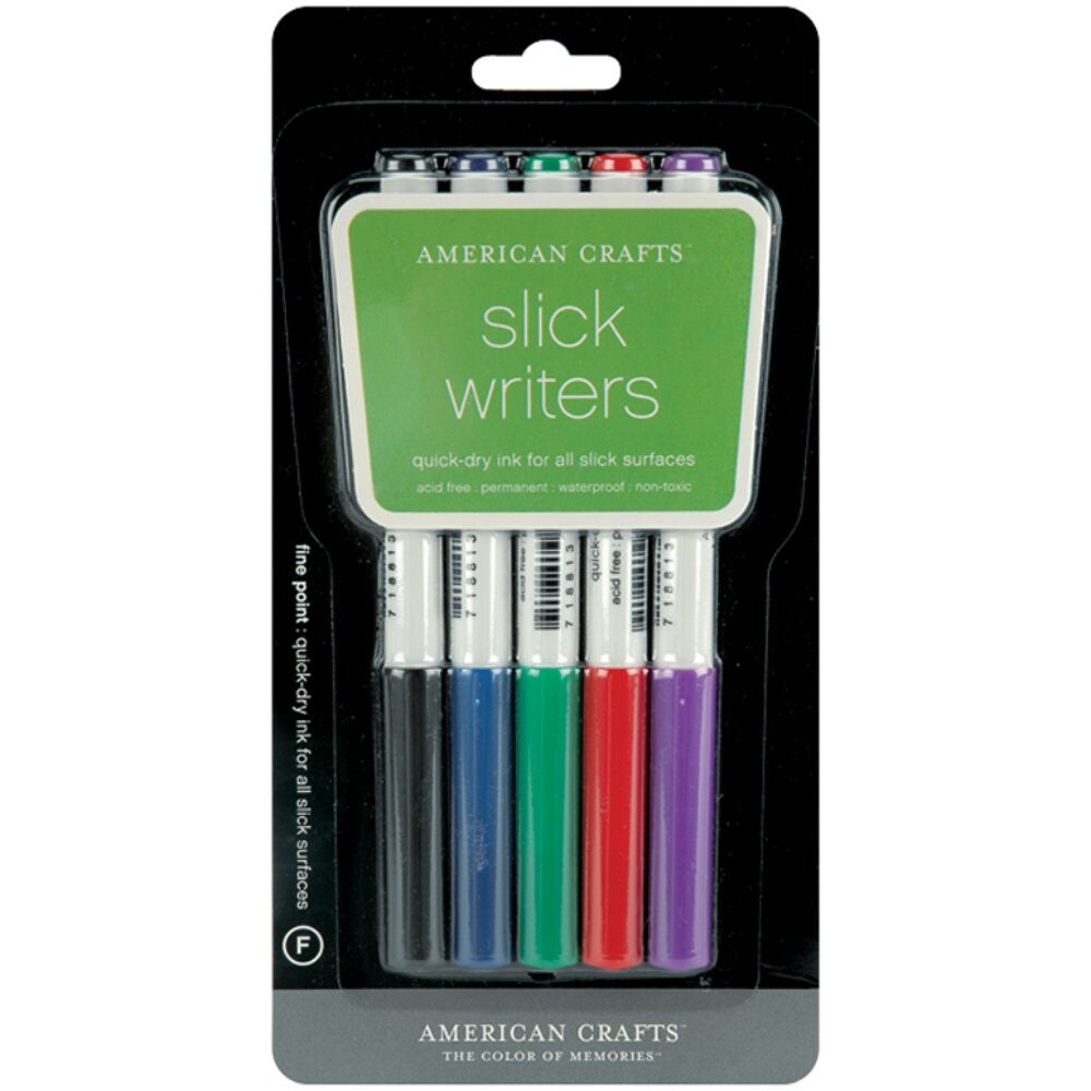 American Crafts Fine Point-Slick Writer, Pack Of 5