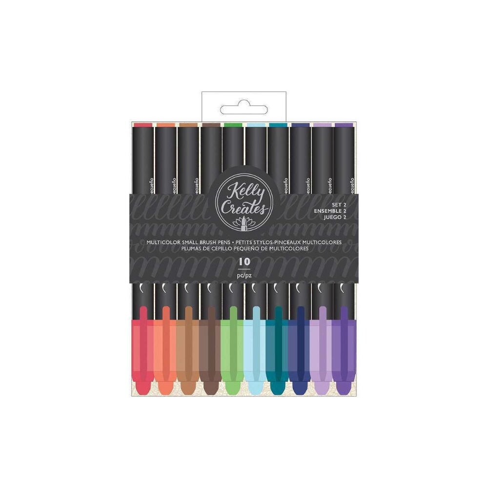 Kelly Creates Small Brush Pens, Multicolor, Set Of 10 