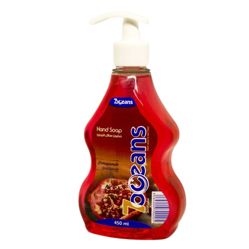 7Oceans Liquid Pomegranate Hand Soap, 450ml, Carton of 12Pcs