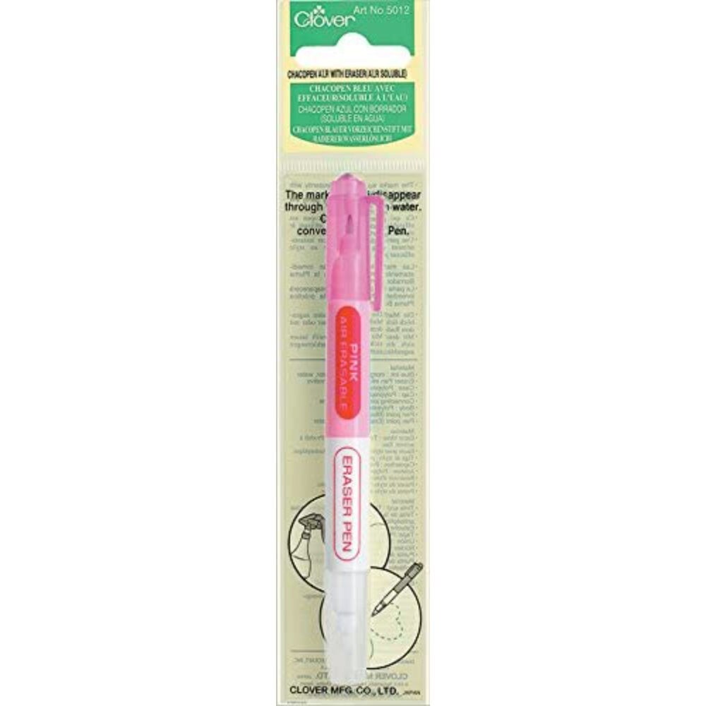 Clover Chacopen Air Erasable Pink with Eraser, Pink, 6.5in