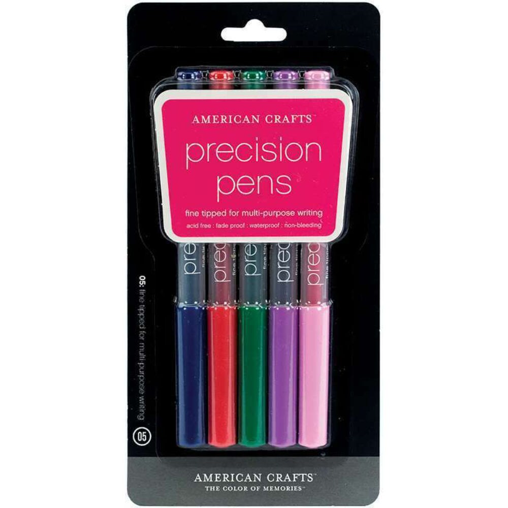 American Crafts Precision Pens, Basic, Pack Of 5