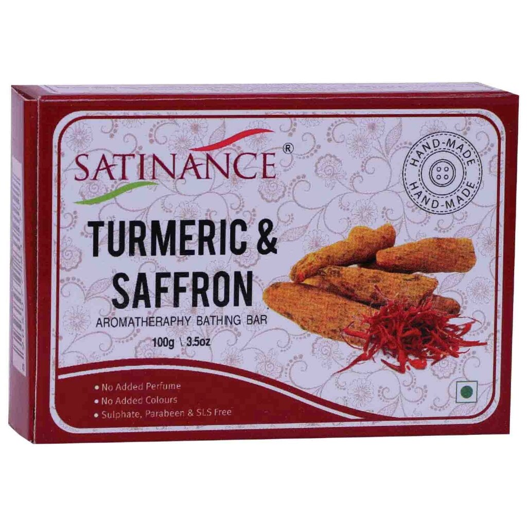Satinance Turmeric & Saffron Aromatherapy Bathing Bar, 100 Gm