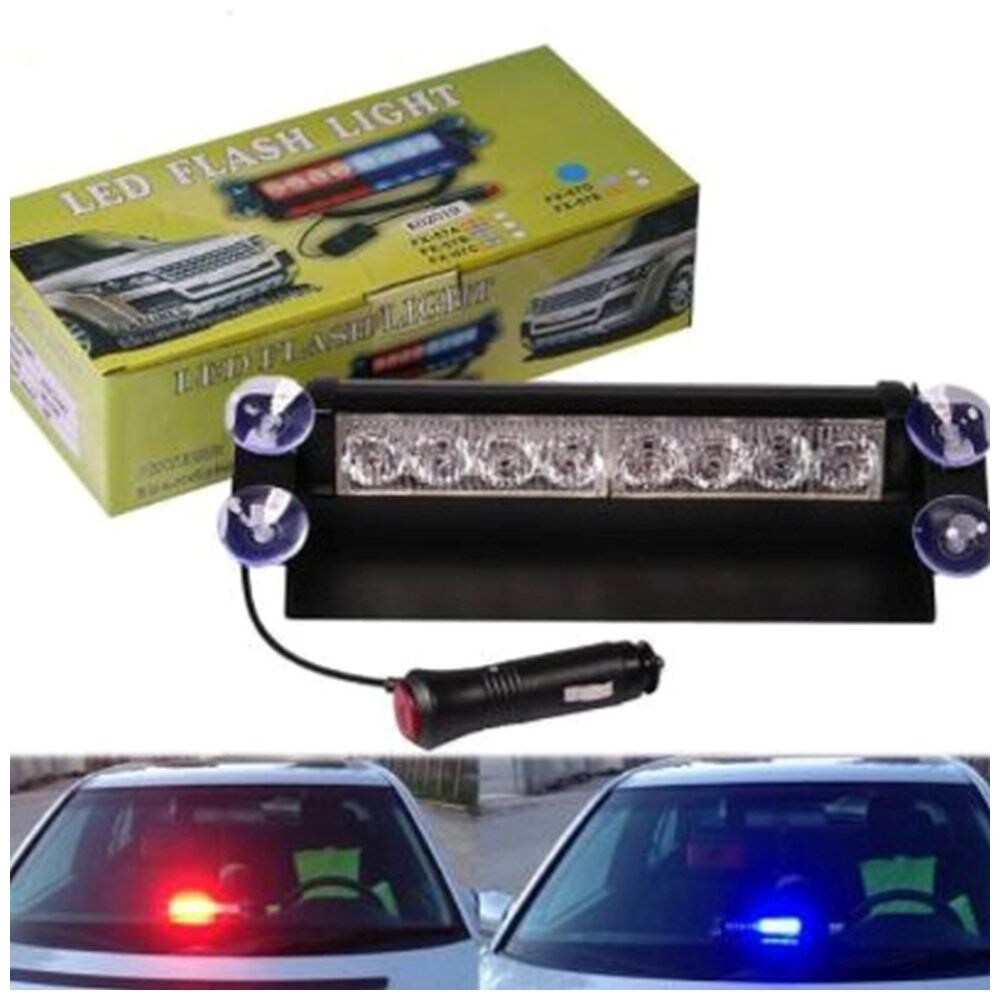 Shivikaeshop 8 LED Police Light Car Flashing Interior Light