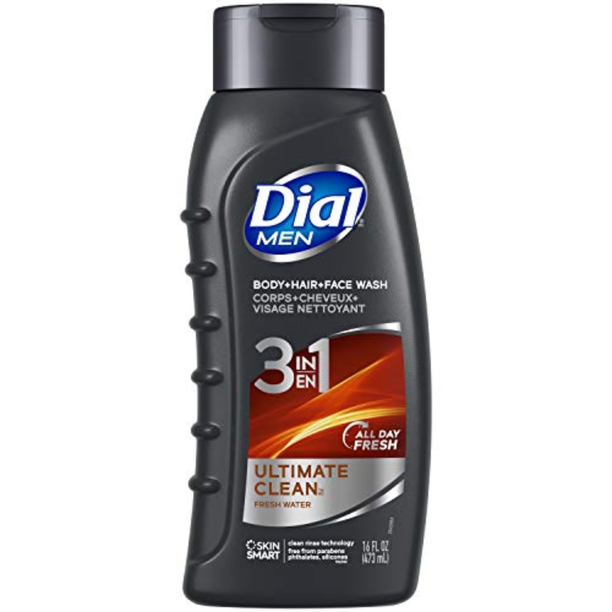 Dial Men 3in1 Ultimate Clean Body, Hair and Face Wash, 473ml, Carton of 6
