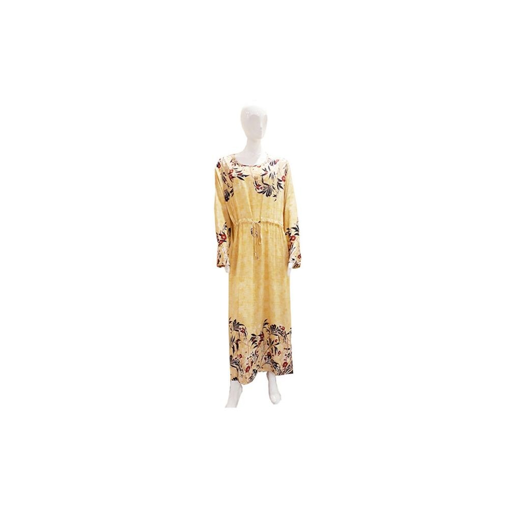Influence Germany Long Sleeves Cotton Dress, Yellow