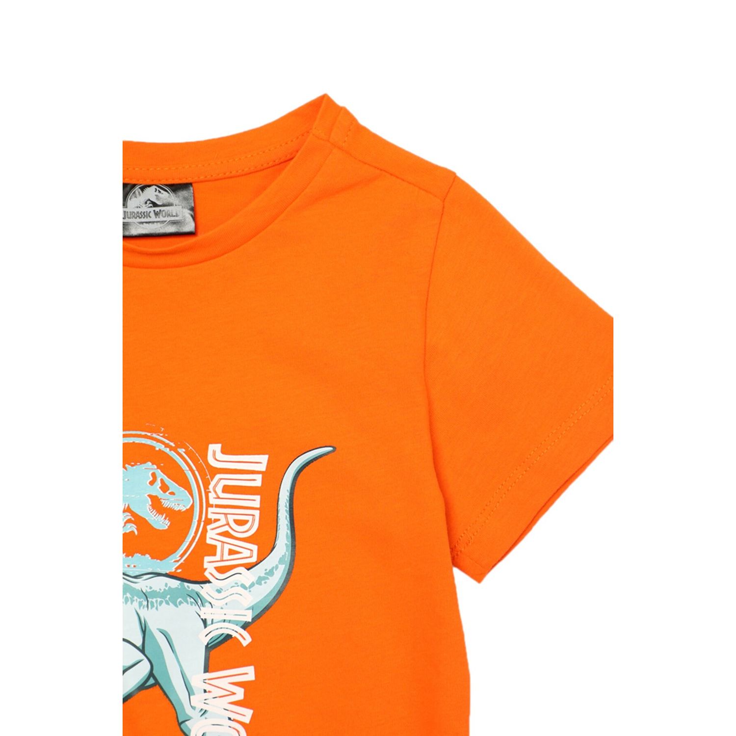 Trendyol Orange Jurassic World Printed Boy Knitted T-Shirt