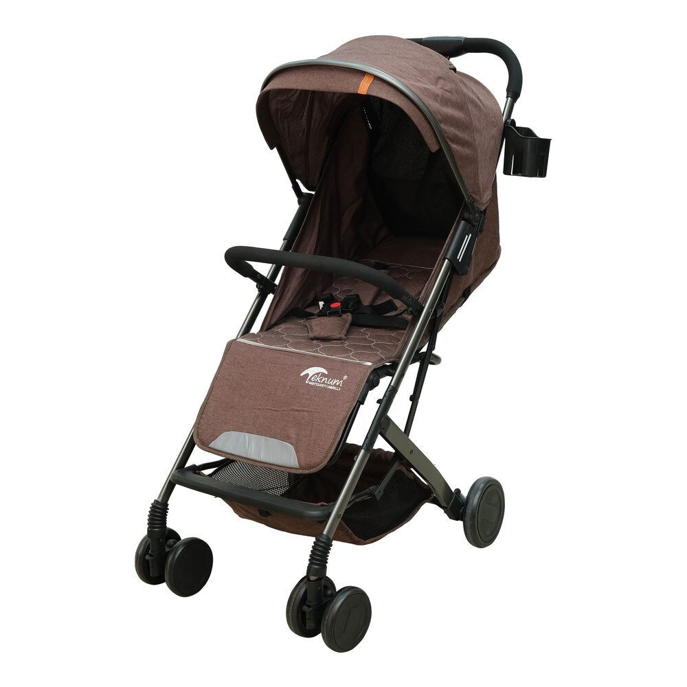 Golden Baby Aluminum Stroller With Holder, Brown & Black