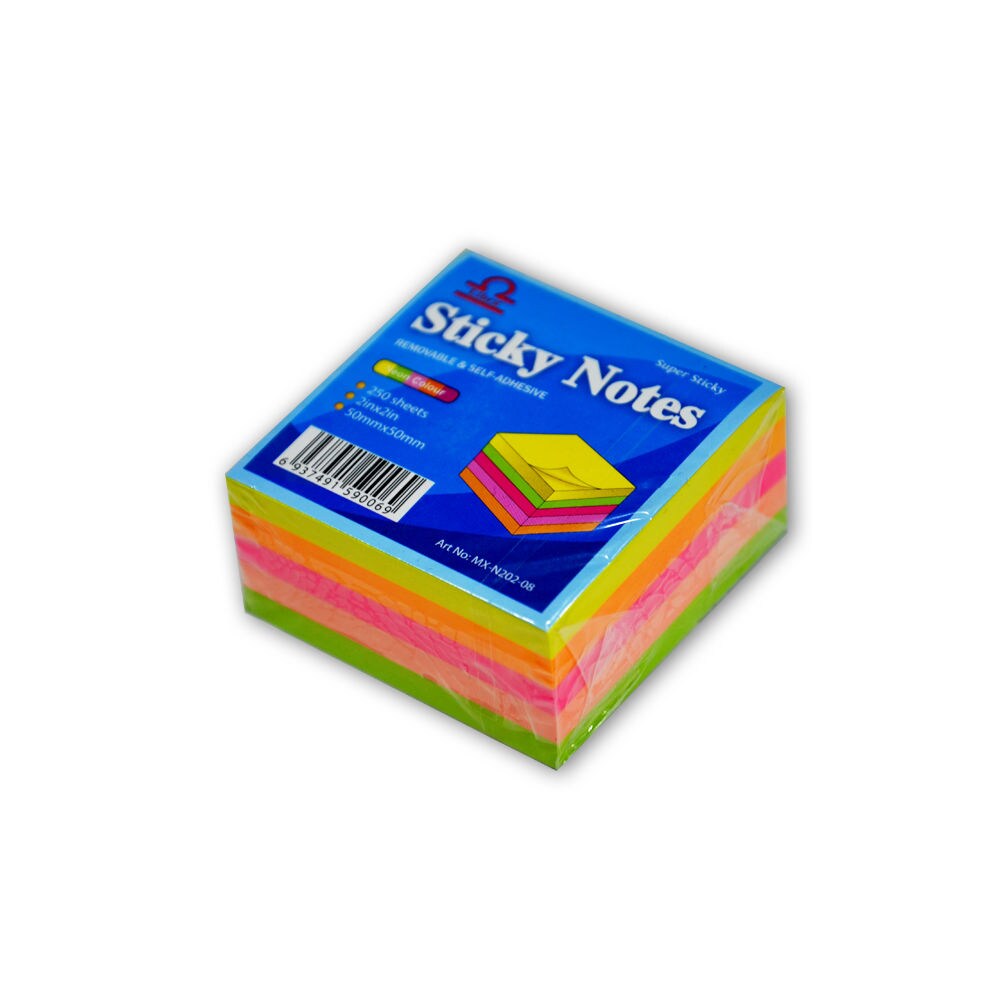 Libra Sticky Notes Pack, 2 x 2inch, 250 Sheets, Multicolor - Box of 12 Packs