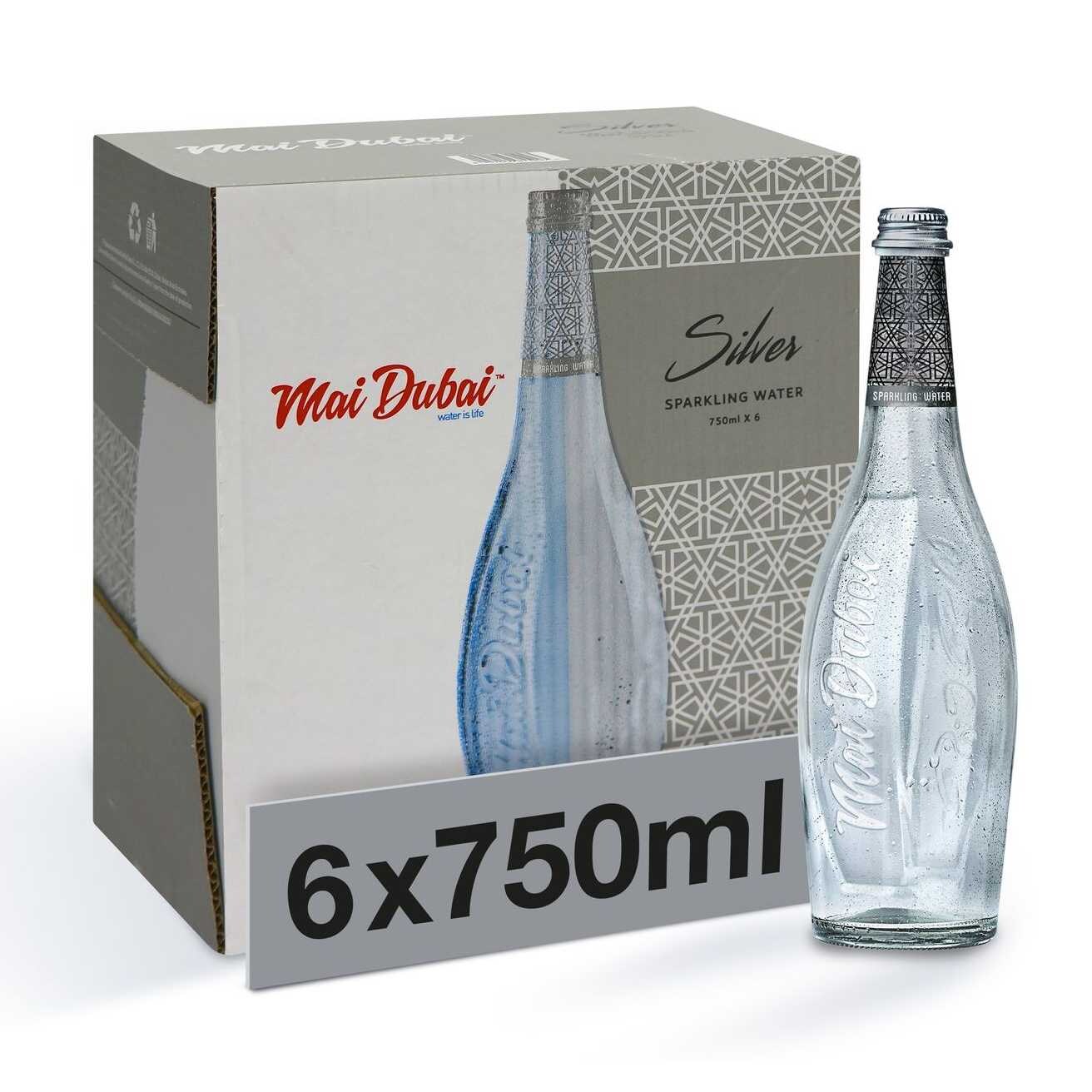 Mai Dubai Sparkling Water in Glass Bottle, 750ml, Box of 6 Pieces