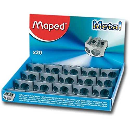 Maped Metal 2 Hole Sharpener Box, Pack of 20pcs