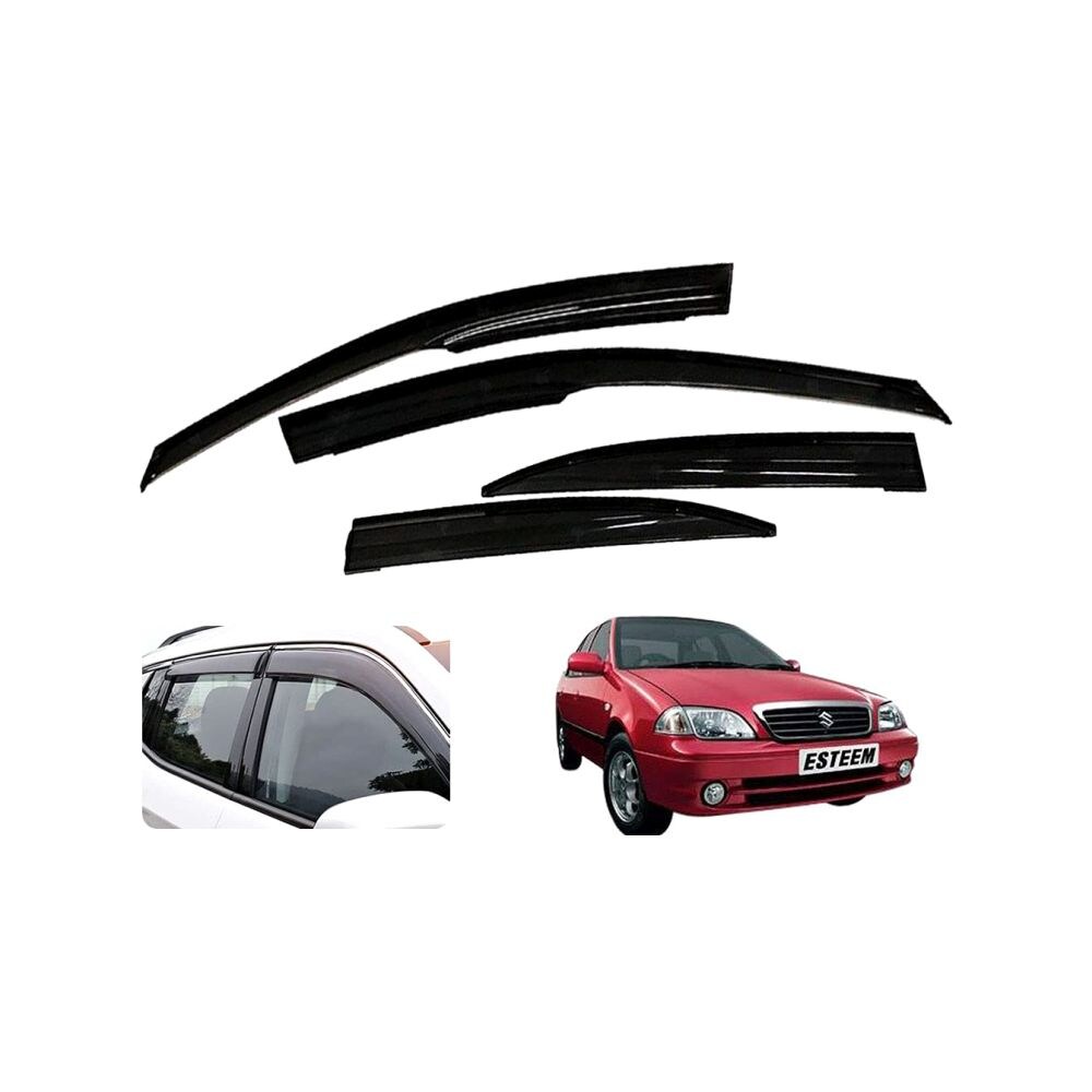 Auto Pearl ABS Plastic Car Rain Guards for Maruti Suzuki Esteem, AUTP763589, 4Packs, Black