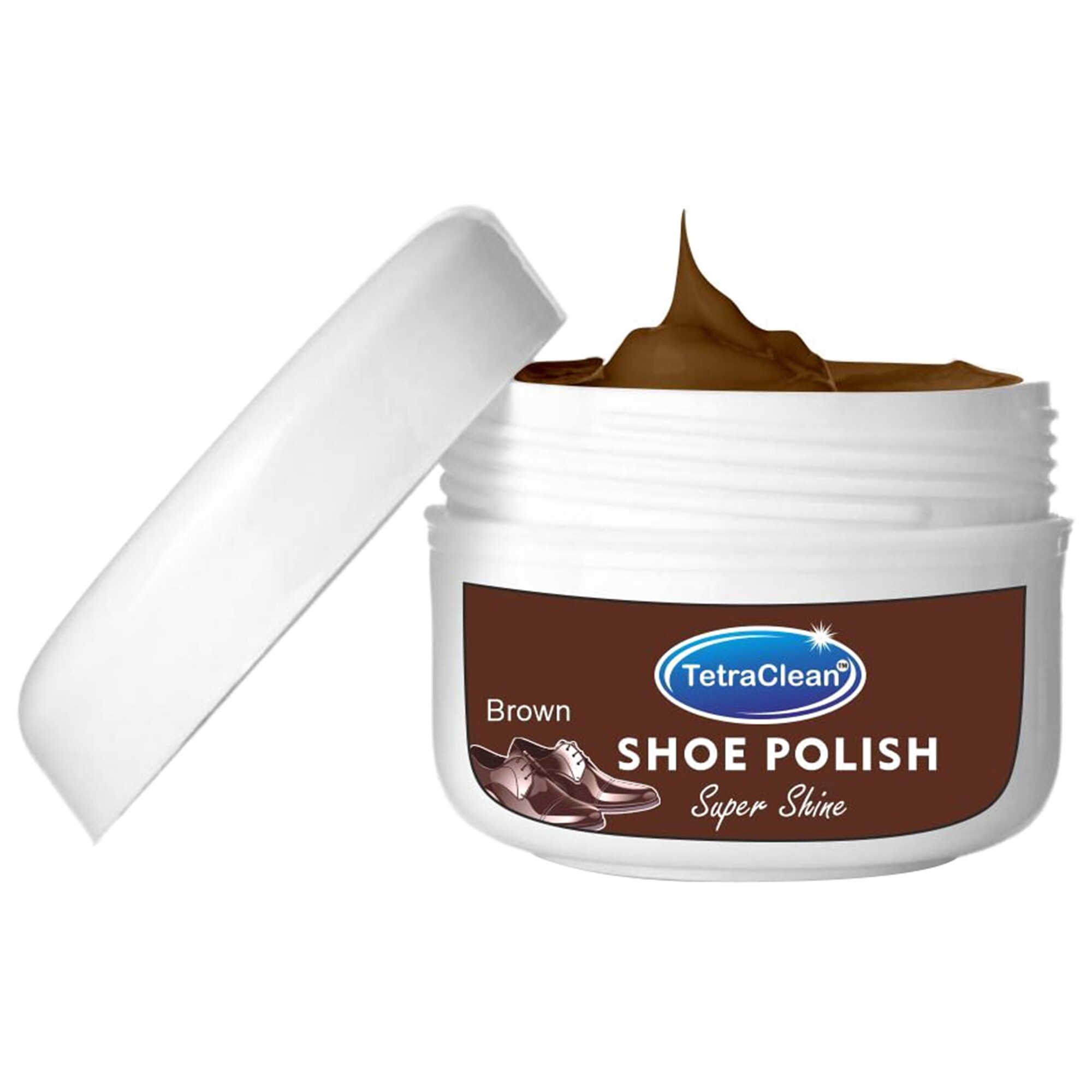 Tetraclean Brown Leather Shoe Polish, 100gm