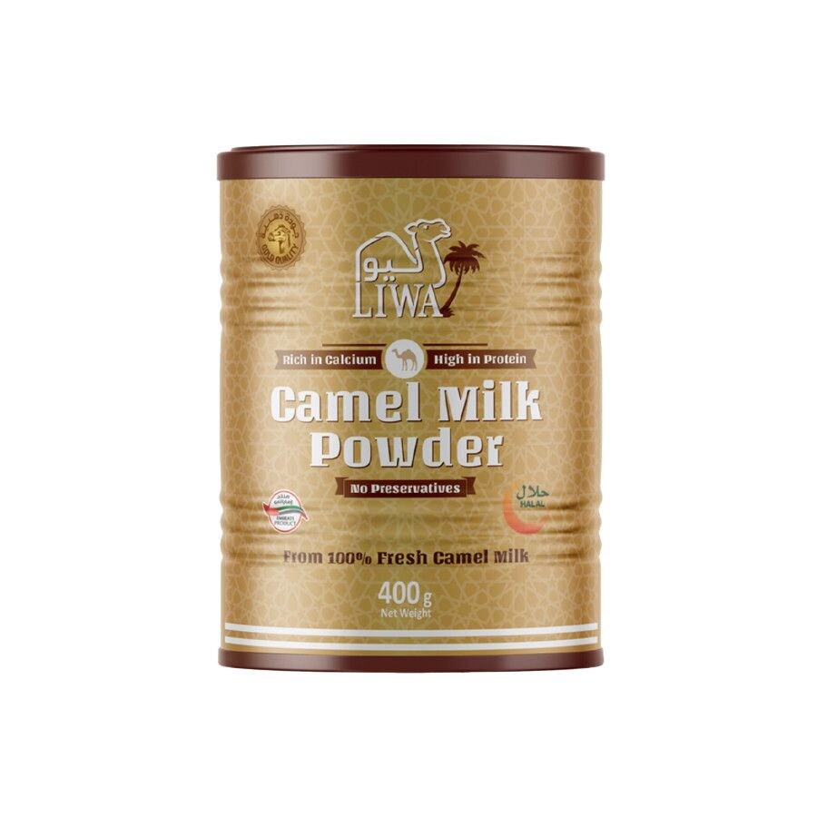 Liwa 100% Camel Milk Powder, 400g, Carton of 12 Pcs