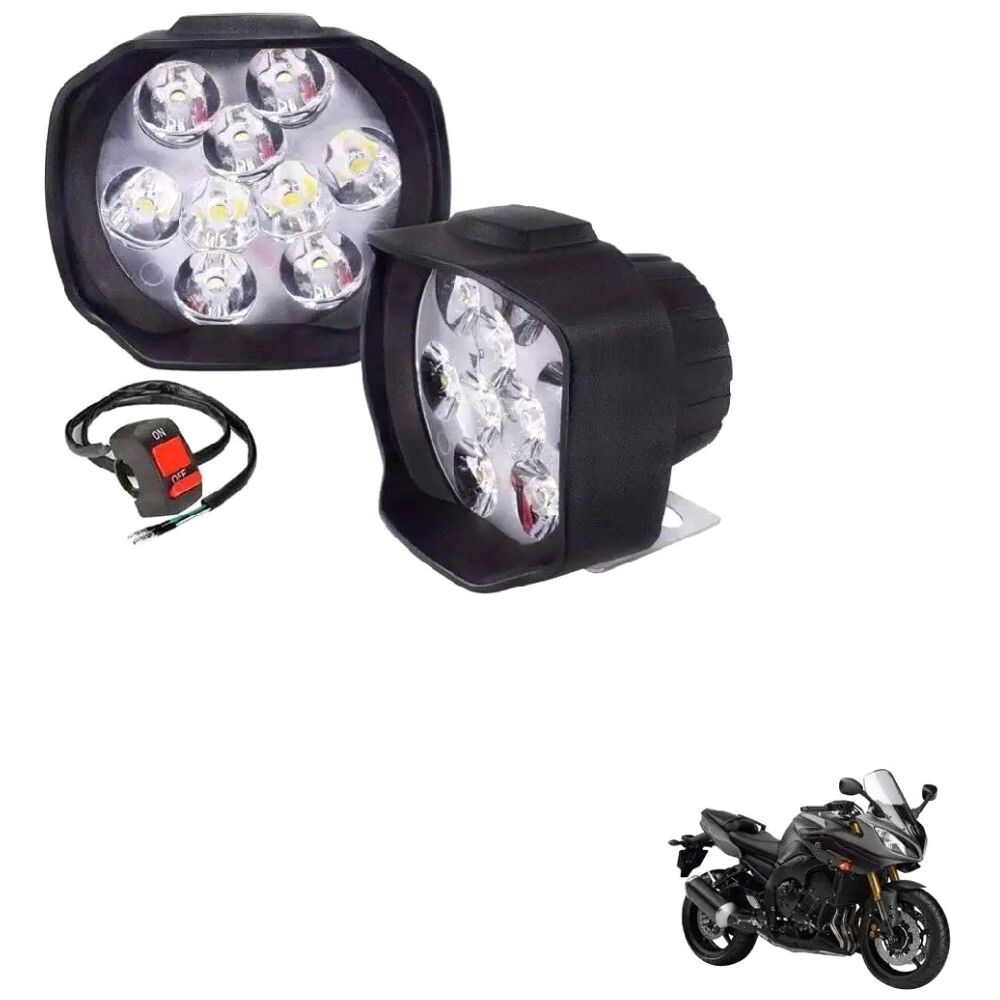 Kozdiko Bike LED Fog Light for Yamaha Fazer, KZDO393057, 15 Watts, White, Set of 2