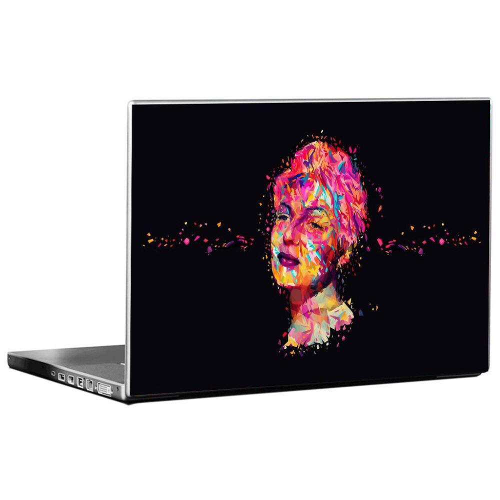 PIXELARTZ Abstract Girl Face Printed Laptop Sticker, PXL0460728, Multicolour