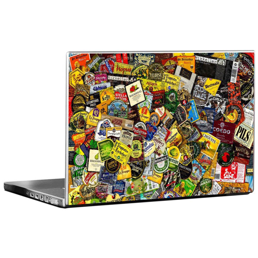 PIXELARTZ Beer Labels Printed Laptop Sticker, Multicolour