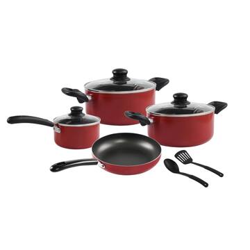 Picture of Blackstone Non Stick Cookware Set, Black and Red, HLCP07P9, Set of 9 Pcs