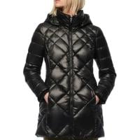 Picture of Hybella Women's Quilted Puffer Jacket with Detachable Hood, Black, M, Carton of 20pcs