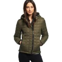 Picture of Hybella Women's Quilted Puffer Jacket with Hood, Green, M, Carton of 20pcs