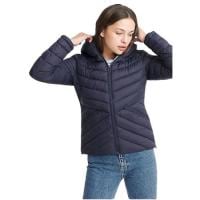 Picture of Hybella Women's Quilted Puffer Jacket with Hood, Blue, M, Carton of 20pcs