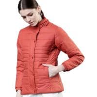 Picture of Hybella Women's Quilted Puffer Jacket with Hood, Orange, M, Carton of 20pcs