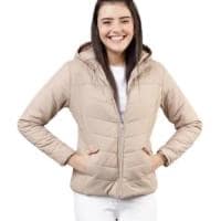Picture of Hybella Women's Quilted Puffer Jacket with Hood, Beige, M, Carton of 20pcs