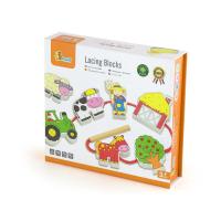 Picture of Viga Toys Wooden Lacing Blocks - Farm