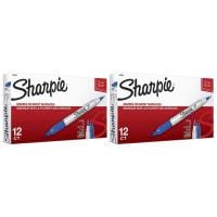 Picture of Sharpie Fine & Ultra Fine Twin Tip Permanent Markers, Pack of 24, Blue