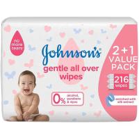 Picture of JOHNSON'S Baby Wipes - Gentle All Over, 216 total count