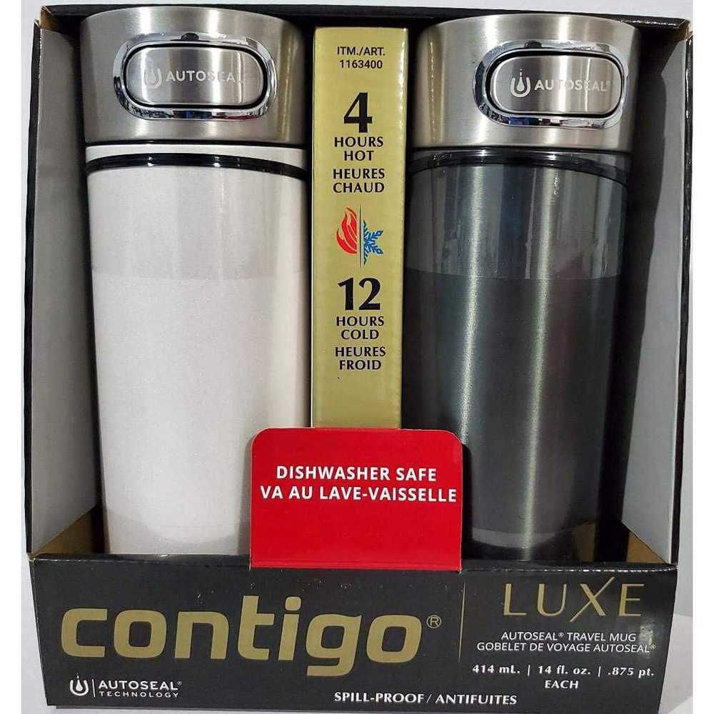  Contigo Luxe Autoseal - Taza térmica de acero inoxidable, vaso  térmico al vacío, a prueba de fugas, apto para lavavajillas, taza de café  con tapa fácil de limpiar sin BPA, aciano