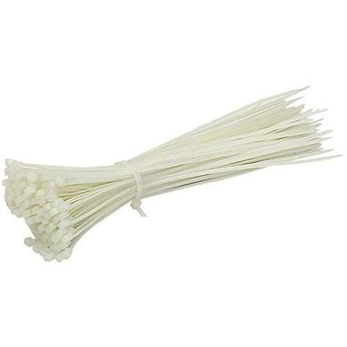 Nylon Cable Tie, White, Pack of 100 Pcs