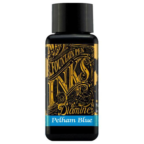 Diamine Guitar Theme Ink Glass Bottle, Pelham Blue