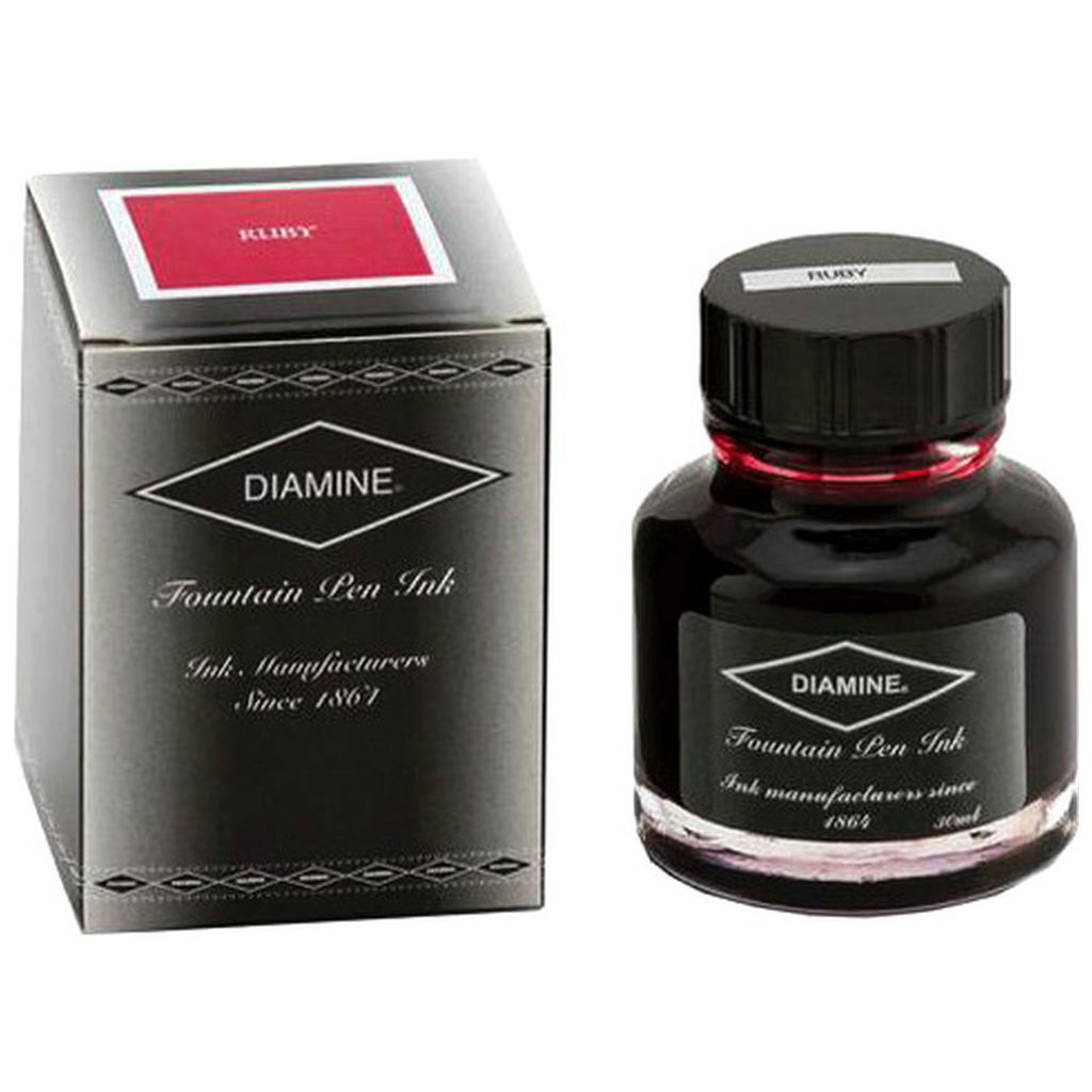 Diamine Ink Glass Bottle, Ruby