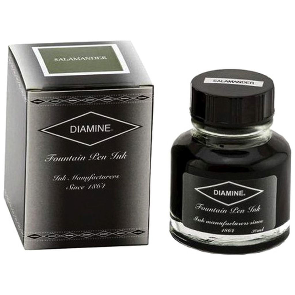 Diamine Ink Glass Bottle, Salamander