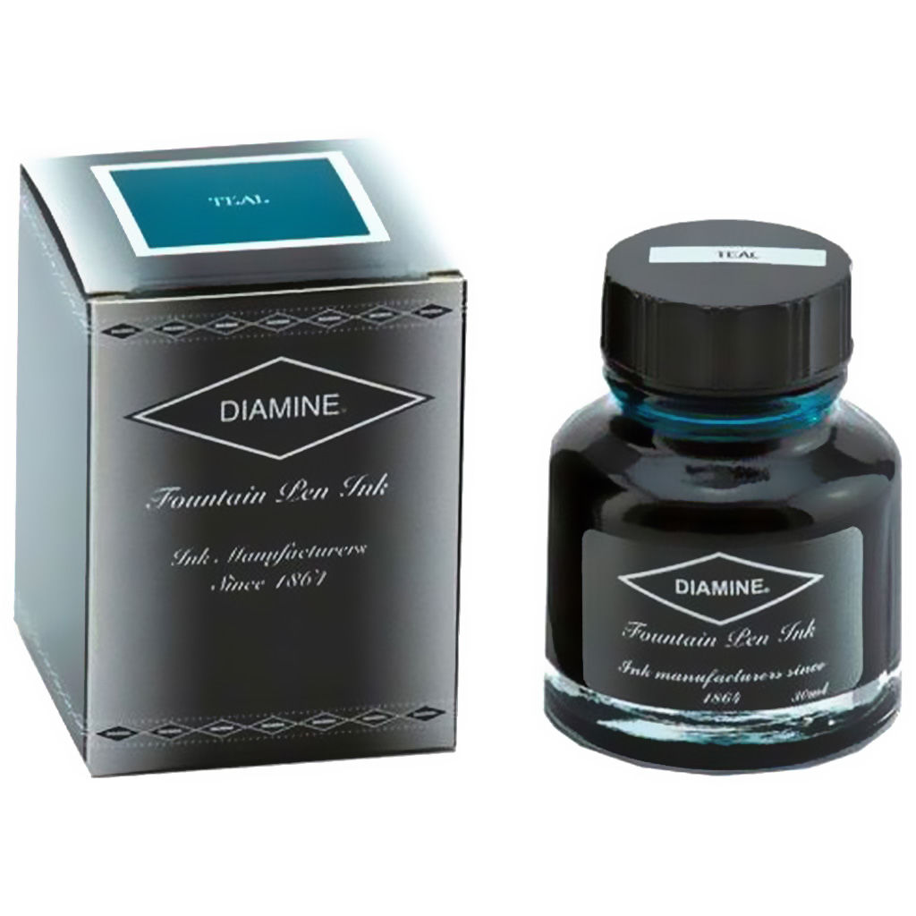 Diamine Ink Glass Bottle, Teal 