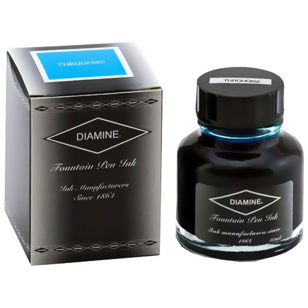 Diamine Ink Glass Bottle, Turquoise