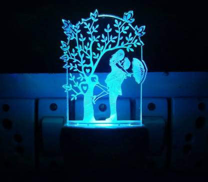Hridaan Colour Changing Couple with Umbrella 3d Illusion Led Night Lamp