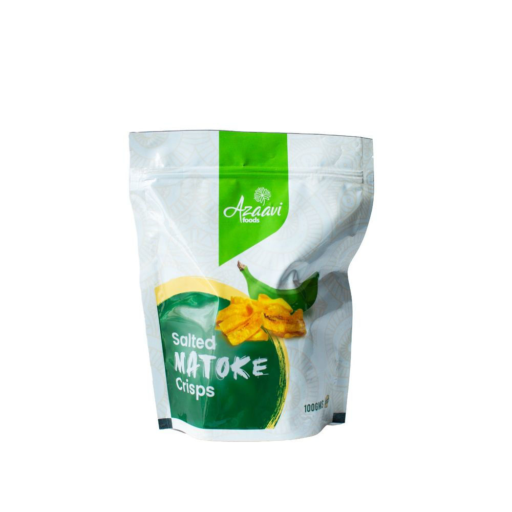 Azaavi Foods Dried Matoke Salted Crisps - 1kg - Carton of 6 Pieces