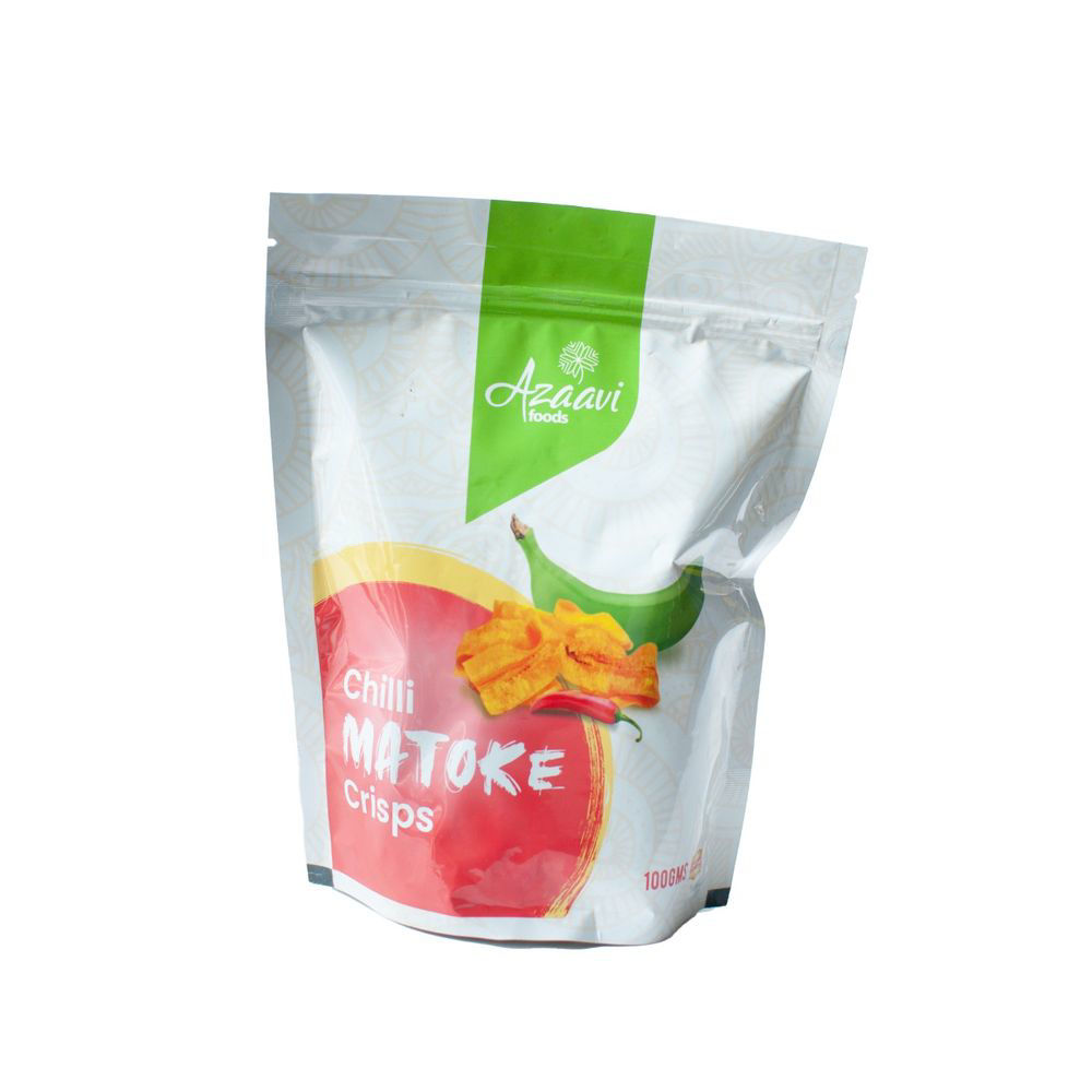 Azaavi Foods Dried Matoke Chilli Crisps - 1kg - Carton of 6 Pieces
