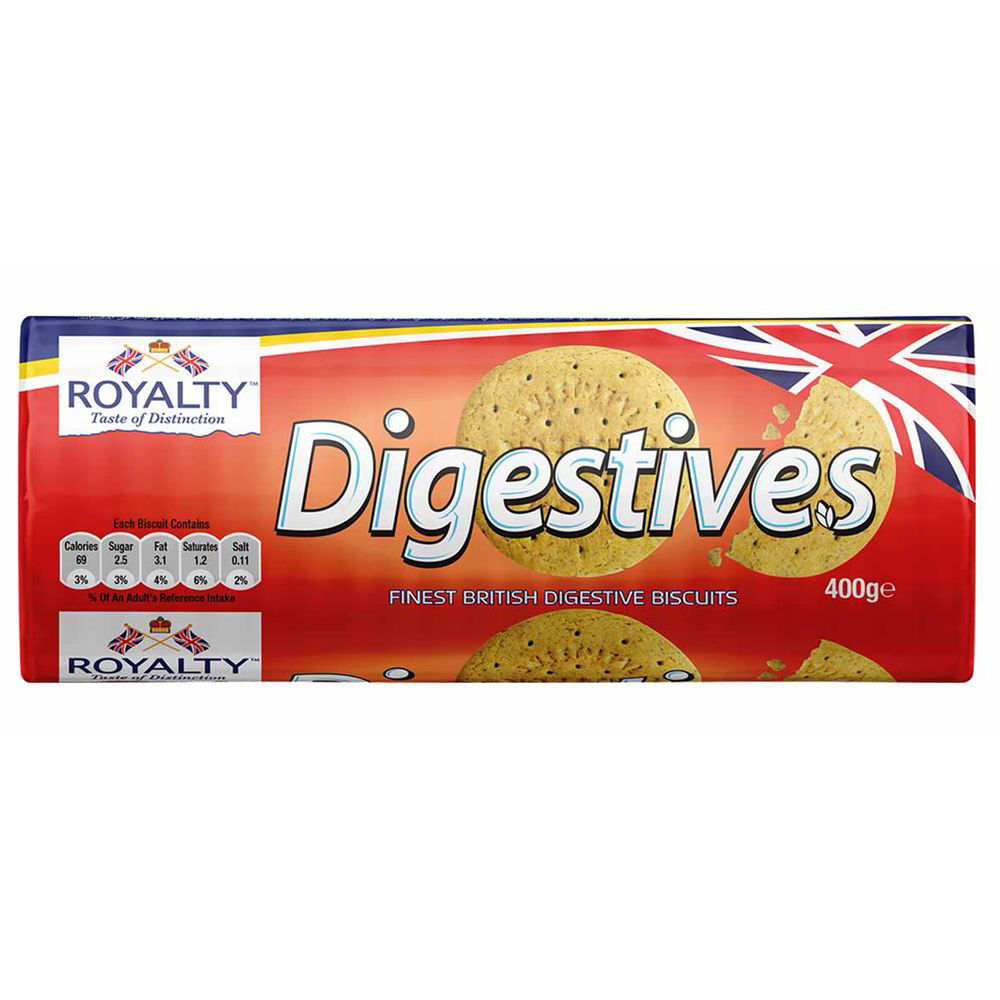 Royalty Digestive Biscuits, 400g, Carton of 20 Units