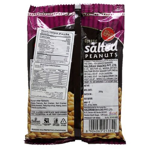 Haldirams Classic Salted Peanuts, 200g Carton Of 15 Pcs