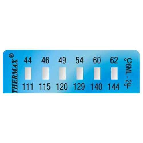 Thermax Temperature Indicating Label Strips, 6 Level 44°C To 62°C, Pack ...