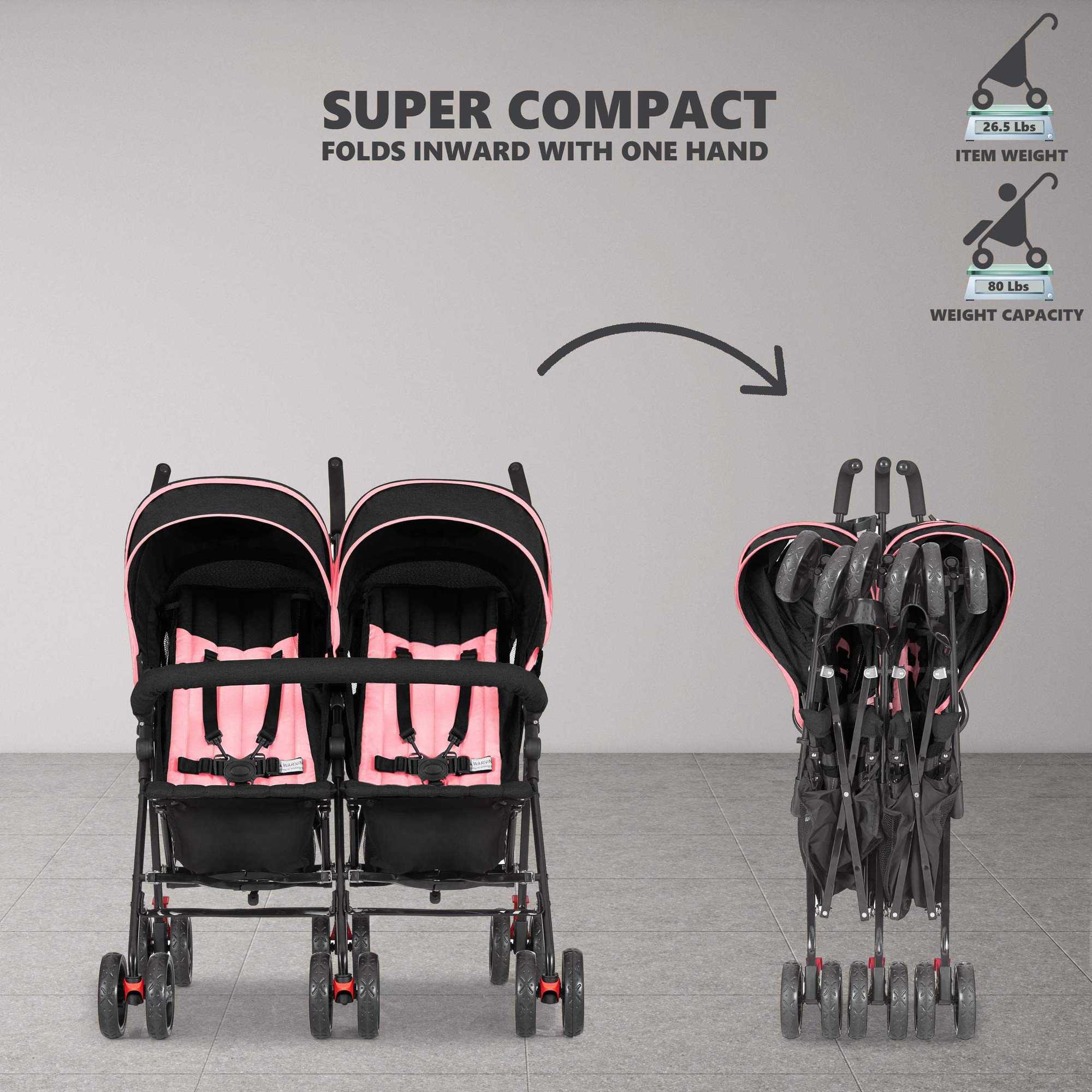 Dream On Me Volgo Twin Umbrella Stroller