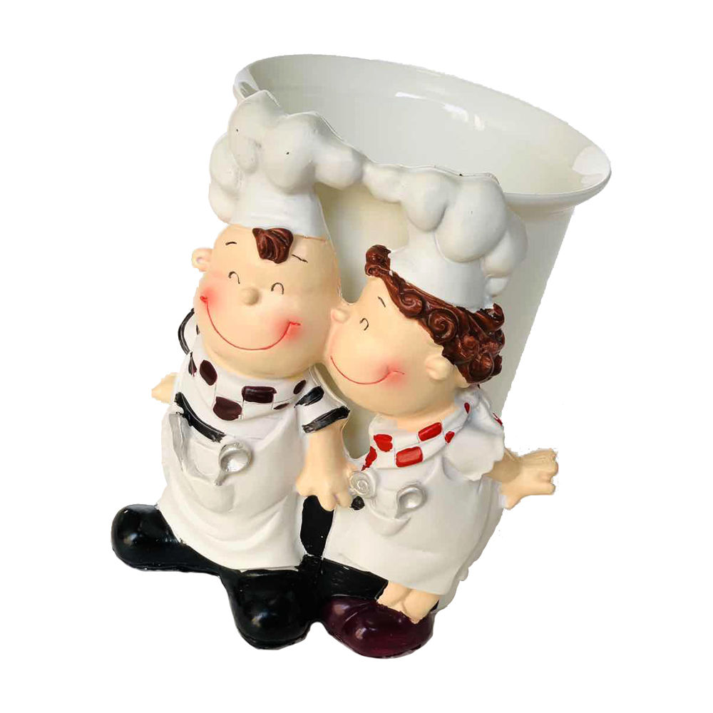 Buy Online Ling Wei European Mini Pasta Chef Figurine Holder in UAE