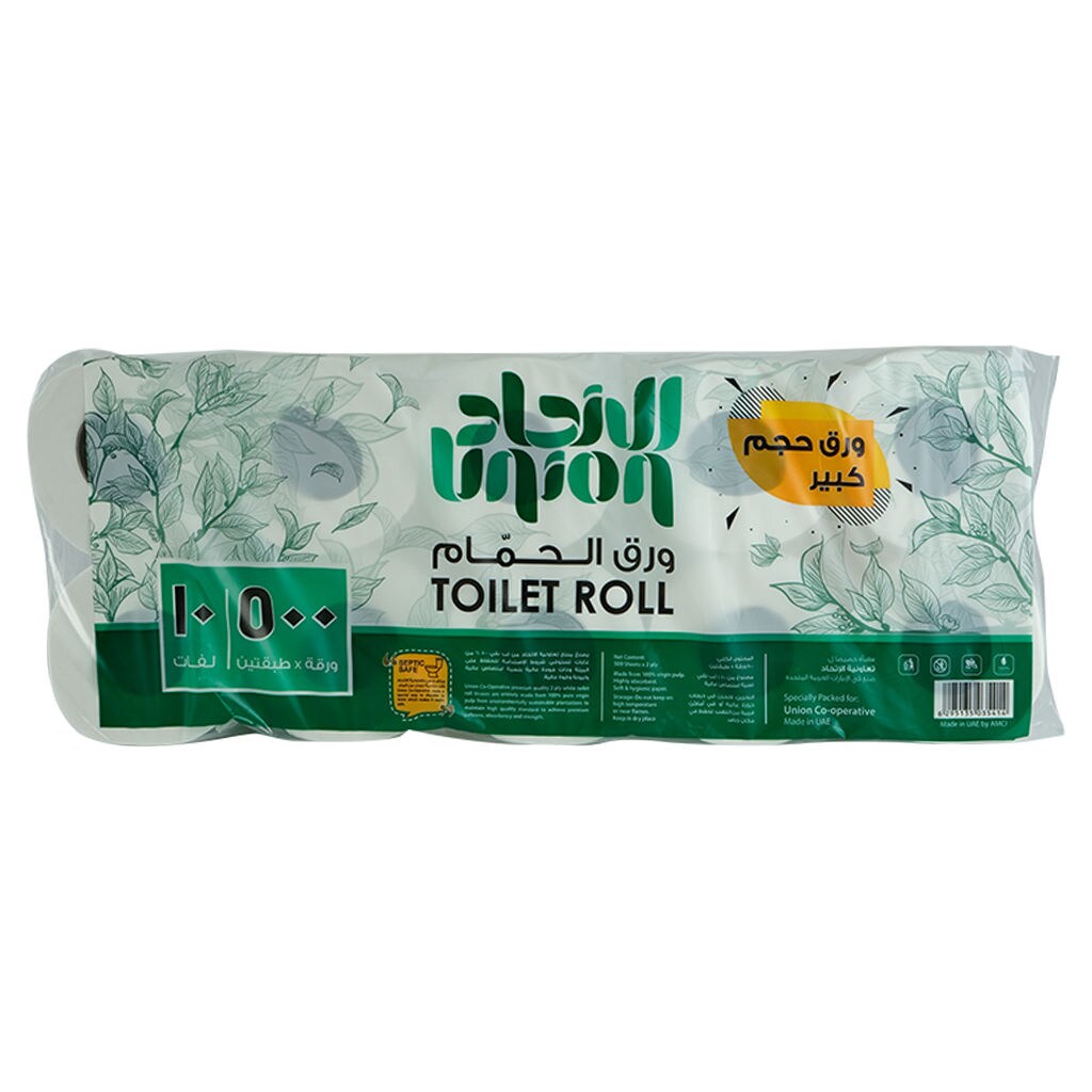Buy Online Union 2 Ply 10 Toilet Rolls, 500 Sheets, Pack of 10, Carton ...
