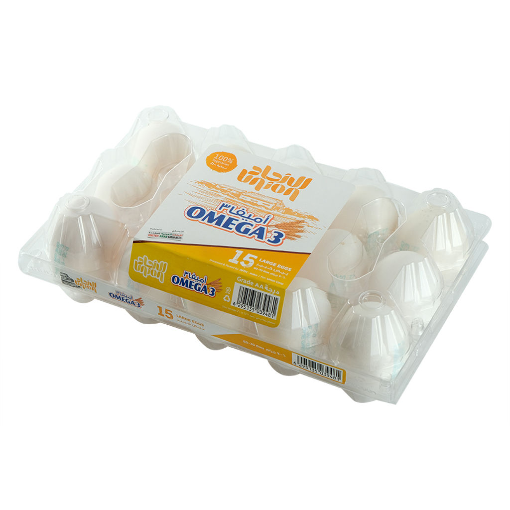 Picture of Union Eggs Omega 3 White, 15 Pieces - Pack of 24 - Carton