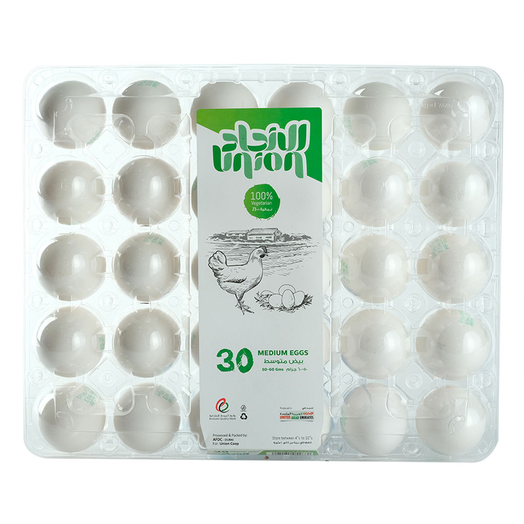 Picture of Union White Medium Eggs, 30 Pieces - Pack of 12 - Carton